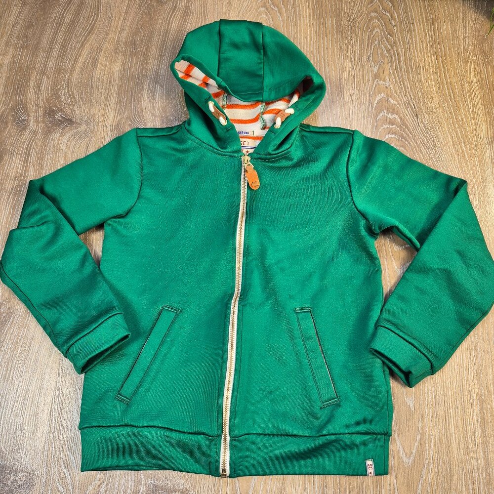 Scotch & Soda Kid Hoodie Green zip up Sz 10 Preppy Back To School BTS Fall